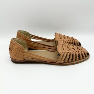 NISOLO Huarache Woven Flat Sandal Almond Women's Size 10